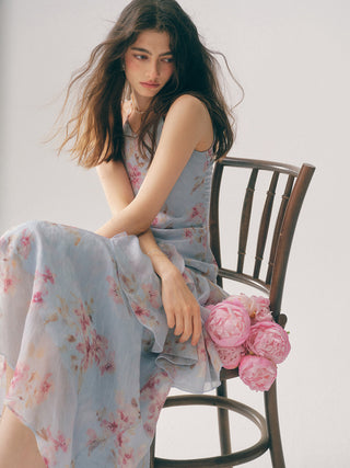 Periwinkle Halterneck Maxi Dress