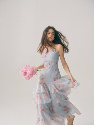 Periwinkle Halterneck Maxi Dress