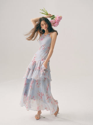 Periwinkle Halterneck Maxi Dress