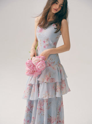 Periwinkle Halterneck Maxi Dress