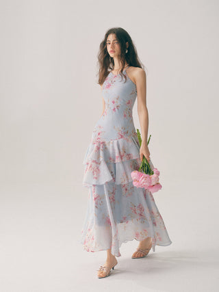 Periwinkle Halterneck Maxi Dress