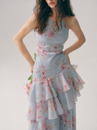 Periwinkle Halterneck Maxi Dress