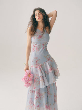 Periwinkle Halterneck Maxi Dress