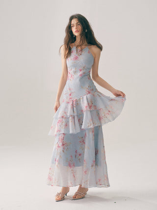 Periwinkle Halterneck Maxi Dress