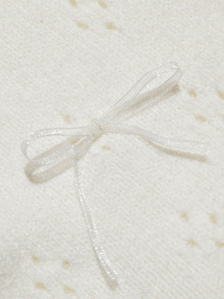 Pointelle Ribbon Knit Cardigan