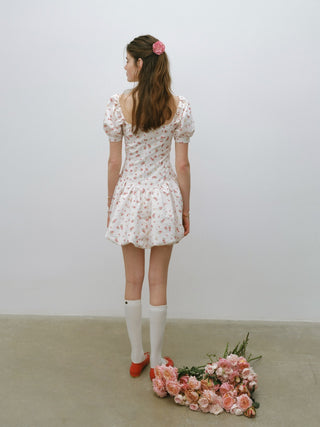 Pop Flower Balloon Mini Dress