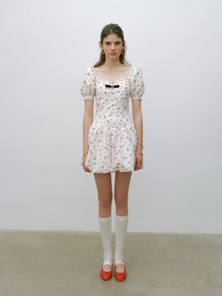 Pop Flower Balloon Mini Dress