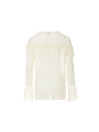 Porcelain Sheer Blouse Set