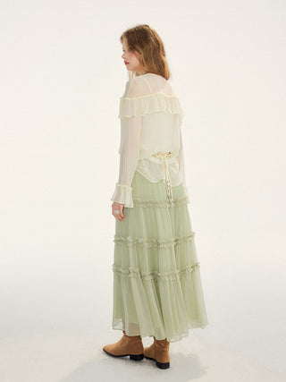 Porcelain Sheer Blouse Set