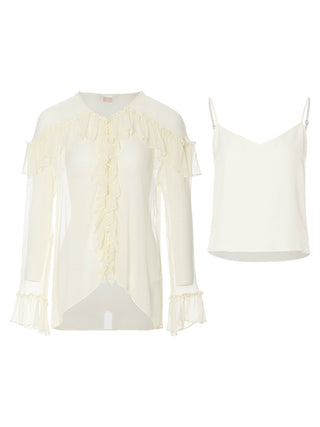 Porcelain Sheer Blouse Set