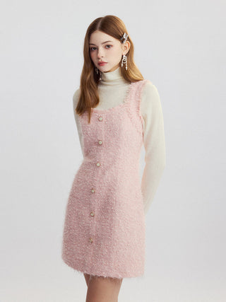 Powderpink Tweed Mini Dress