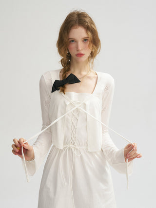 Punching Open Cardigan White