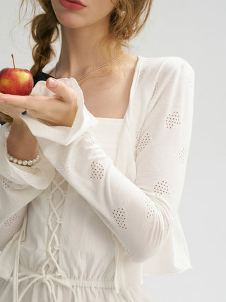 Punching Open Cardigan White