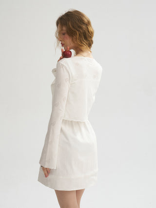 Punching Open Cardigan White