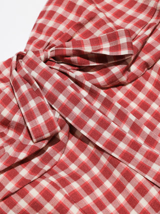 Red Gingham Check Maxi Dress