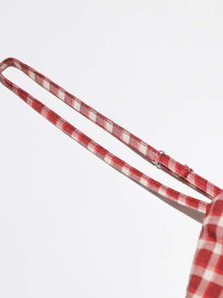 Red Gingham Check Maxi Dress