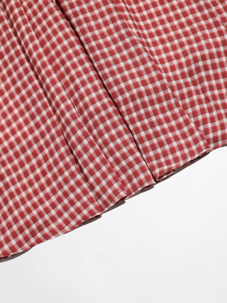 Red Gingham Check Maxi Dress