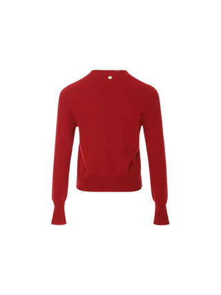 Red Wool Knit Cardigan