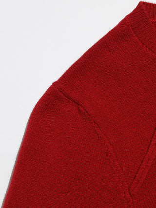 Red Wool Knit Cardigan