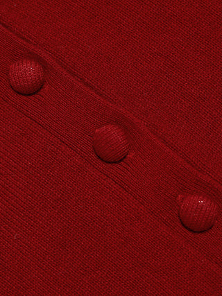 Red Wool Knit Cardigan
