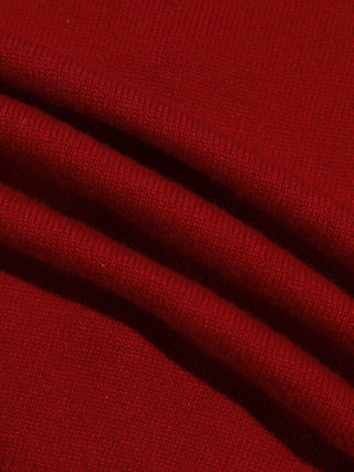 Red Wool Knit Cardigan