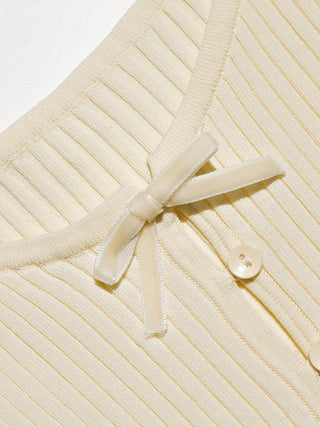 Ribbon Ribbed Knit Cardigan