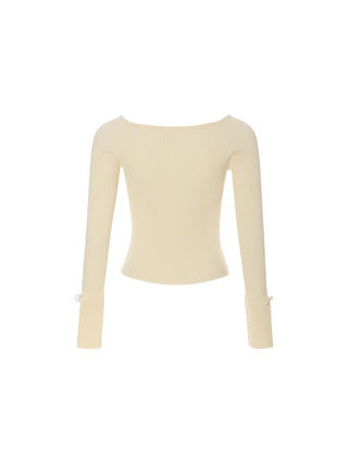 Ribbon Ribbed Knit Cardigan