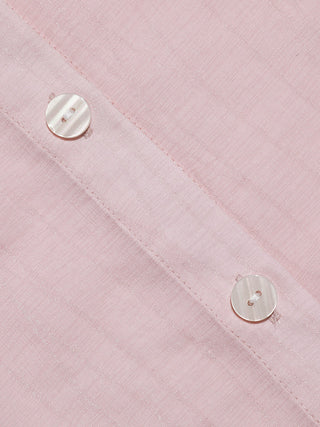 Ribbon Tie Sheer Blouse Pink