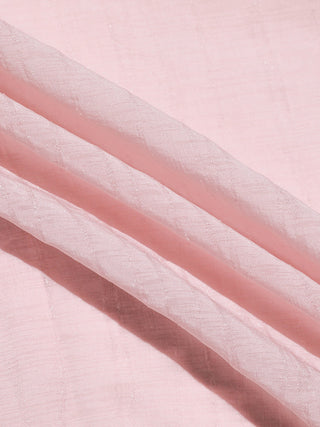 Ribbon Tie Sheer Blouse Pink