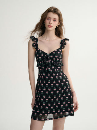 Romantic V Neck Mini Dress