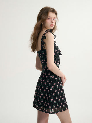Romantic V Neck Mini Dress
