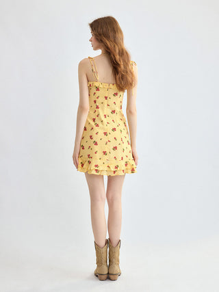 Rose Butter Strap Mini Dress