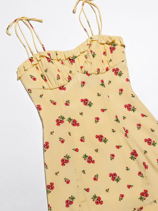 Rose Butter Strap Mini Dress