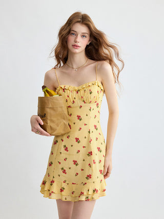 Rose Butter Strap Mini Dress