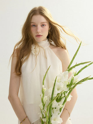 Rosette Halter Blouse