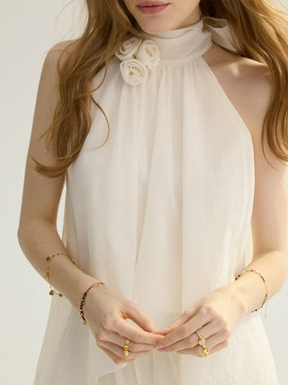 Rosette Halter Blouse