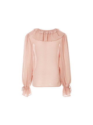 Rosy Dot Frill Blouse Set