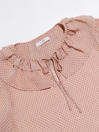 Rosy Dot Frill Blouse Set