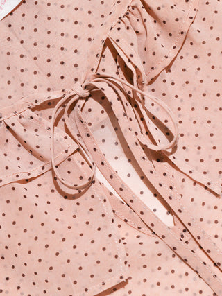 Rosy Dot Frill Blouse Set