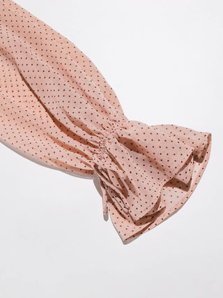 Rosy Dot Frill Blouse Set