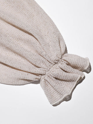 Ruffle Ribbon Knit Cardigan Beige