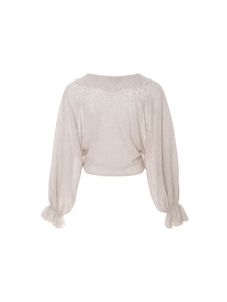 Ruffle Ribbon Knit Cardigan Beige