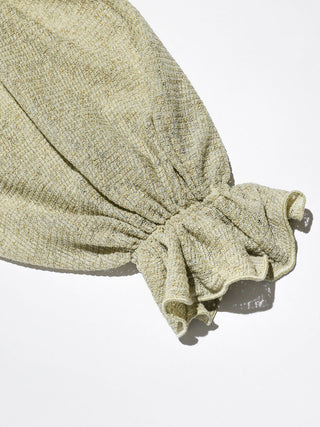 Ruffle Ribbon Knit Cardigan Khaki