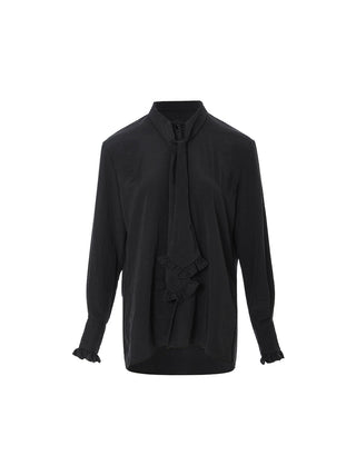Ruffle Tie Sheer Blouse