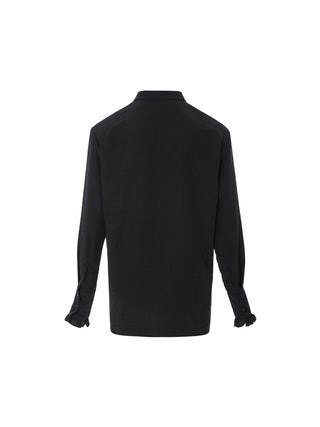 Ruffle Tie Sheer Blouse