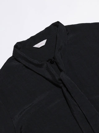 Ruffle Tie Sheer Blouse