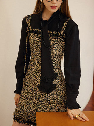 Ruffle Tie Sheer Blouse