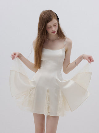 SIlky Lace Sleeveless Mini Dress