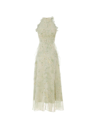 Sage Halterneck Long Dress