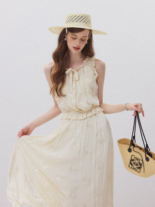 Saint Embroidered Maxi Skirt